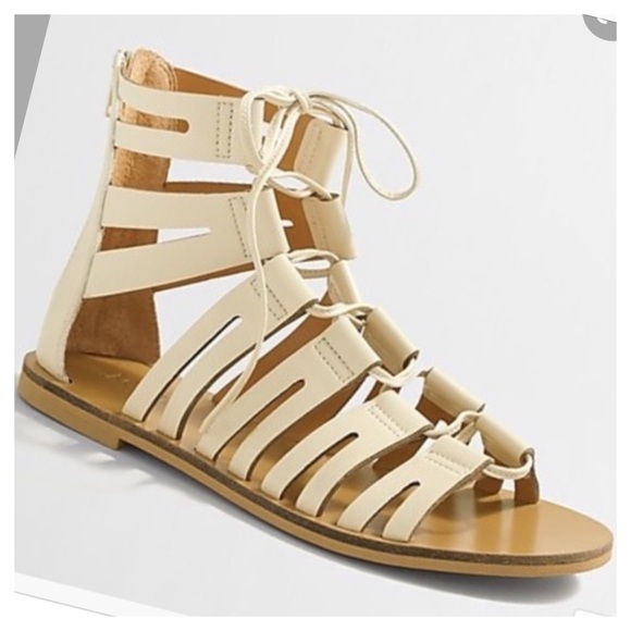 J. Crew Lace Up Cream Gladiator Sandals. P/A1117/5 - Picture 2 of 9